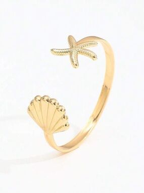 Coastal Seashell Beach Bangle Bracelet Women’s Jewelry
